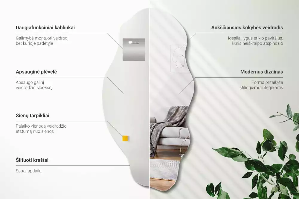 Nietypowe lustro ścienne jako oryginalna dekoracja