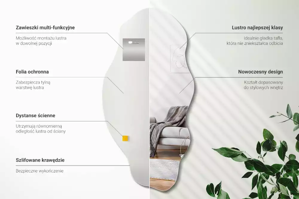 Nietypowe lustro ścienne jako oryginalna dekoracja