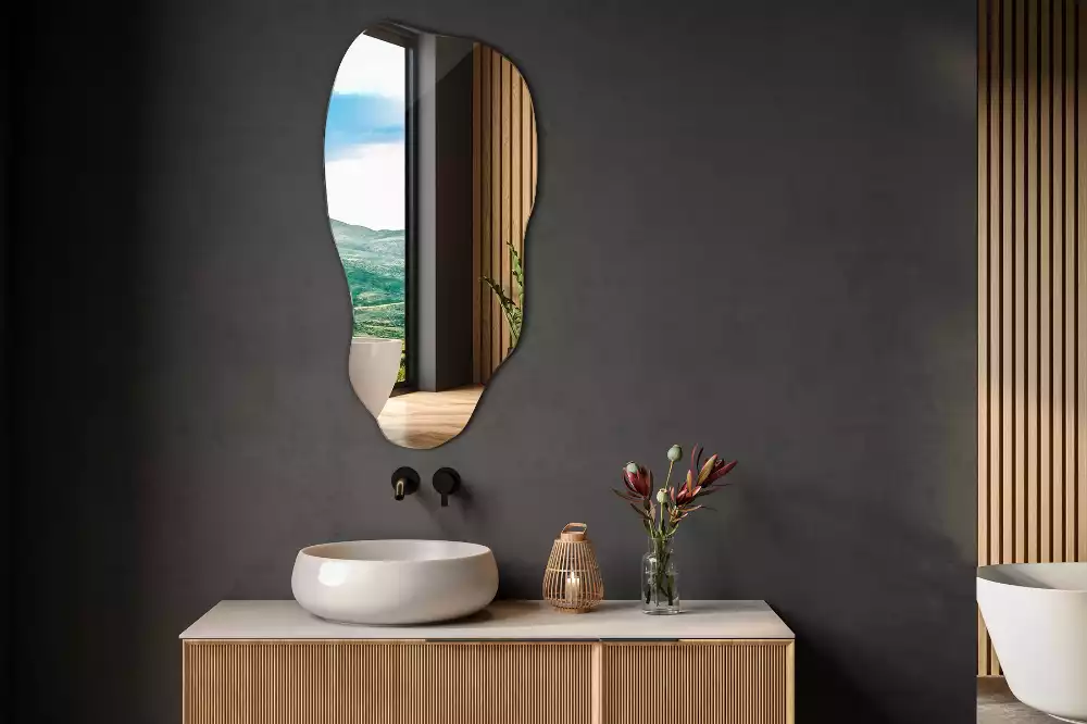 Lustro kształt organiczny plama wiszące