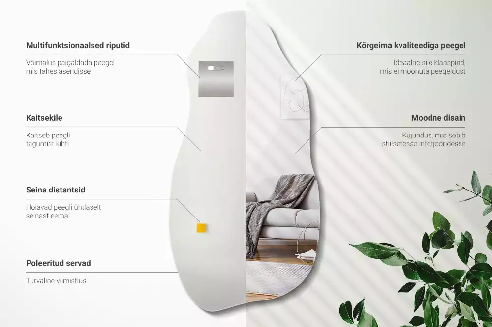 Lustro kształt organiczny plama wiszące