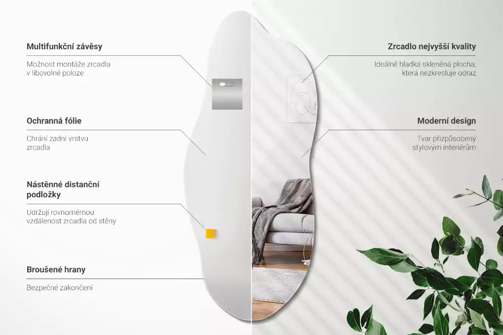 Lustro w kształcie organicznym jako efektowny dodatek