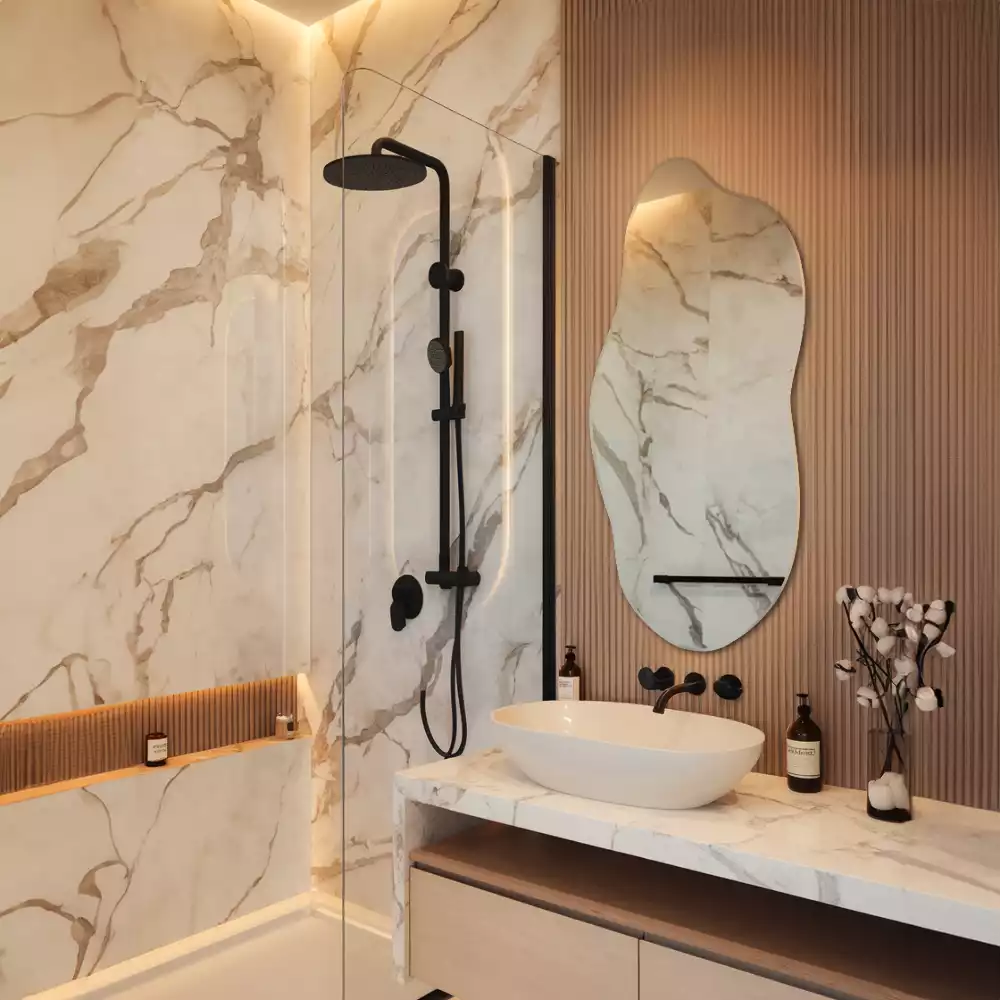 Lustro w kształcie organicznym jako efektowny dodatek