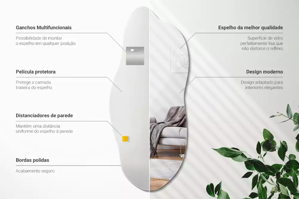 Lustro w kształcie organicznym jako efektowny dodatek