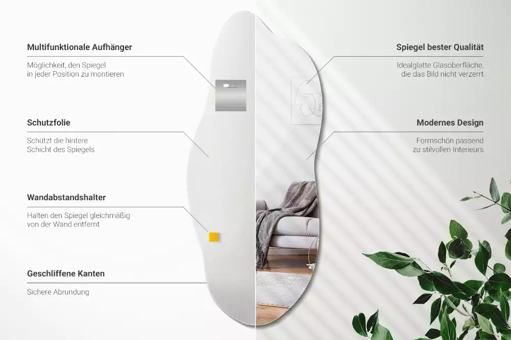 Lustro w kształcie organicznym jako efektowny dodatek