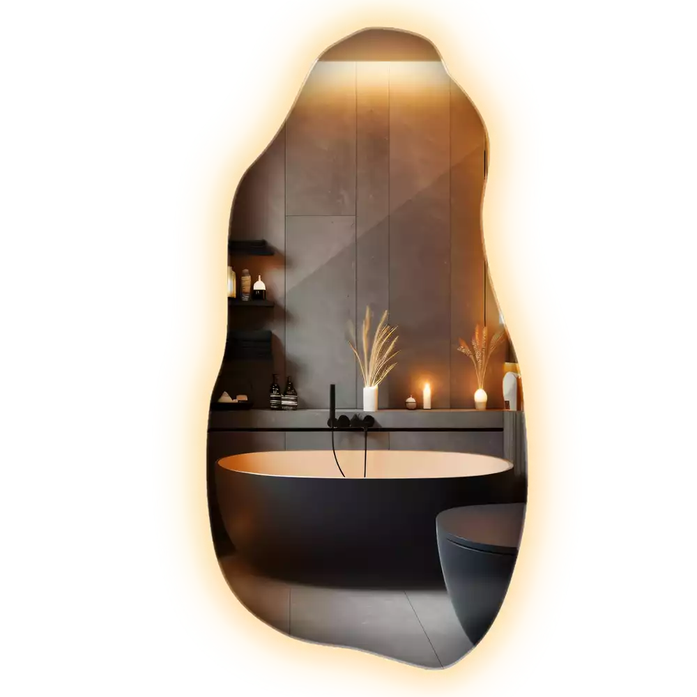 Lustro organiczne z podświetleniem w stylowej oprawie