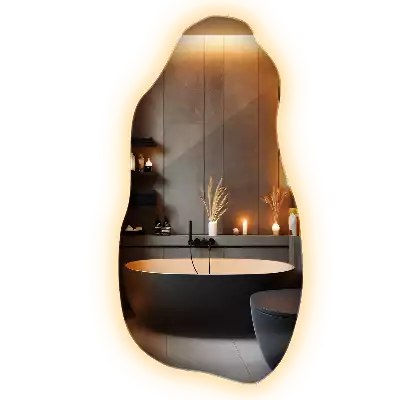 Lustro organiczne z podświetleniem w stylowej oprawie