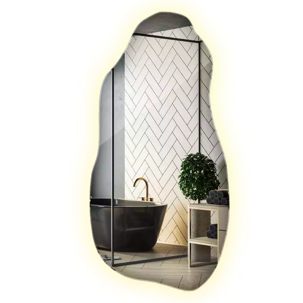 Lustro organiczne z podświetleniem w stylowej oprawie