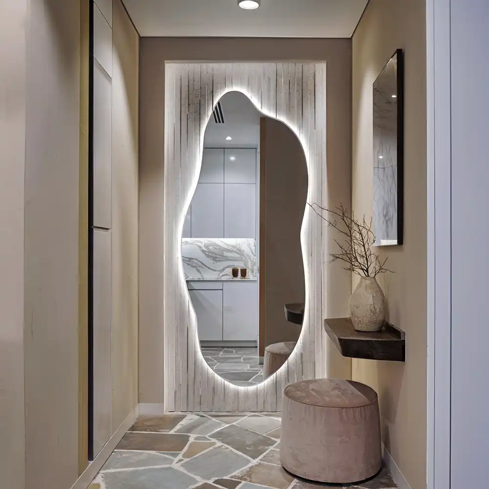 Lustro asymetryczne dekoracyjne z podświetleniem LED