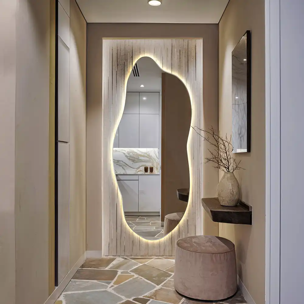 Lustro asymetryczne dekoracyjne z podświetleniem LED