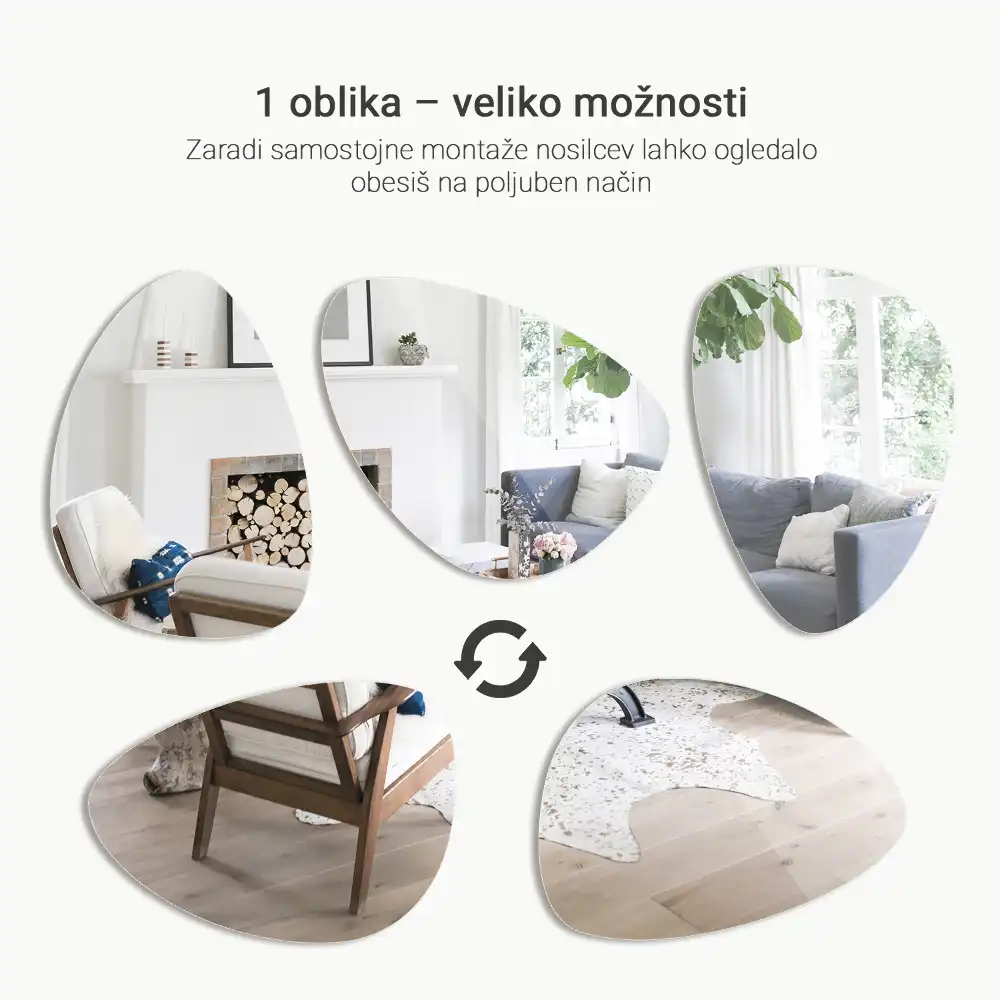 Lustro o organicznym kształcie na ścianę dekoracyjne