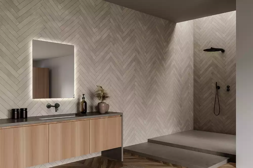 Lustro kwadratowe w nowoczesnym stylu z podświetleniem LED