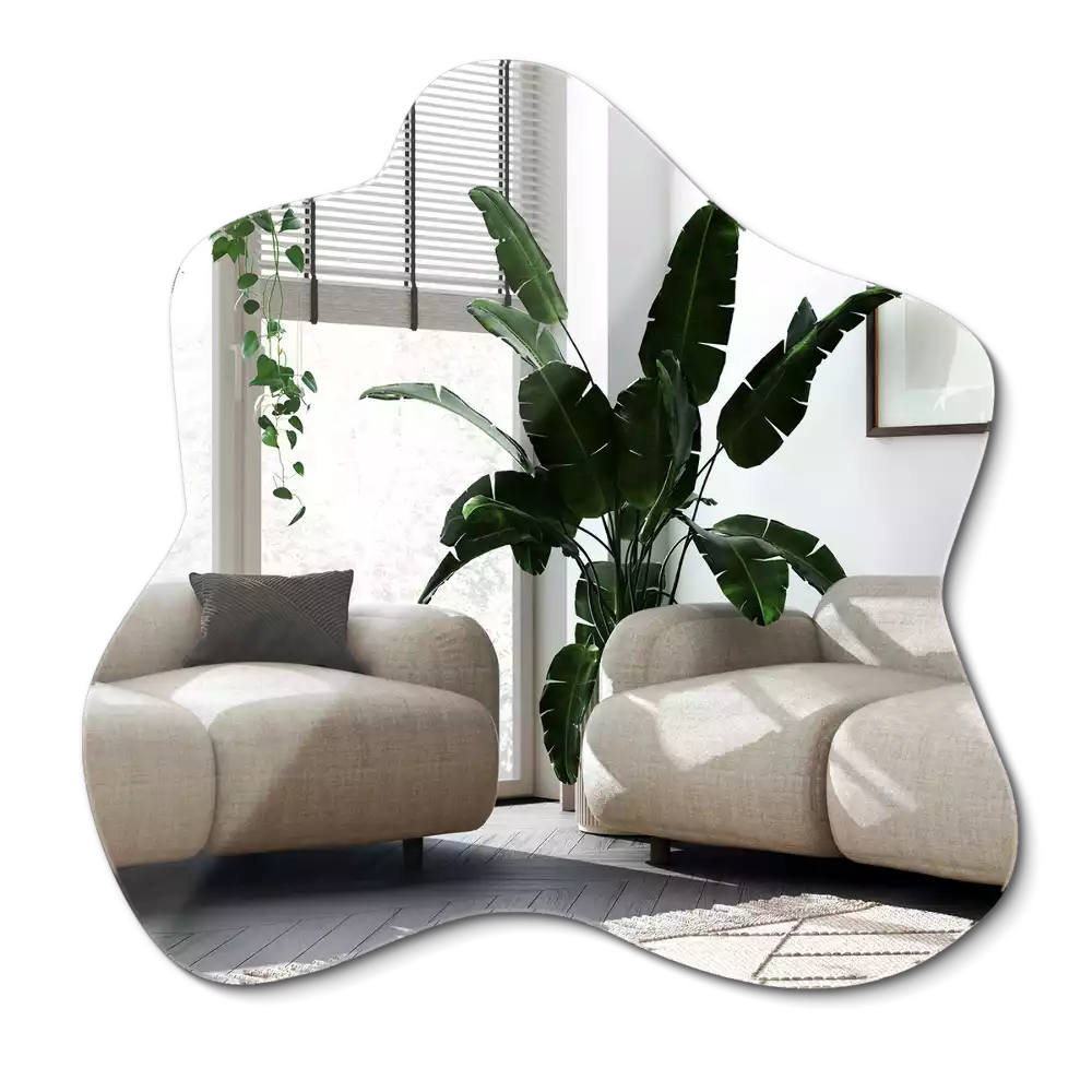 Lustro asymetryczne z nieregularnym kształtem przypominającym plamę