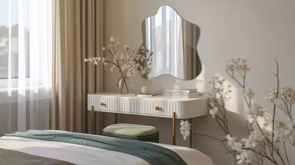 Lustro asymetryczne z nieregularnym kształtem przypominającym plamę