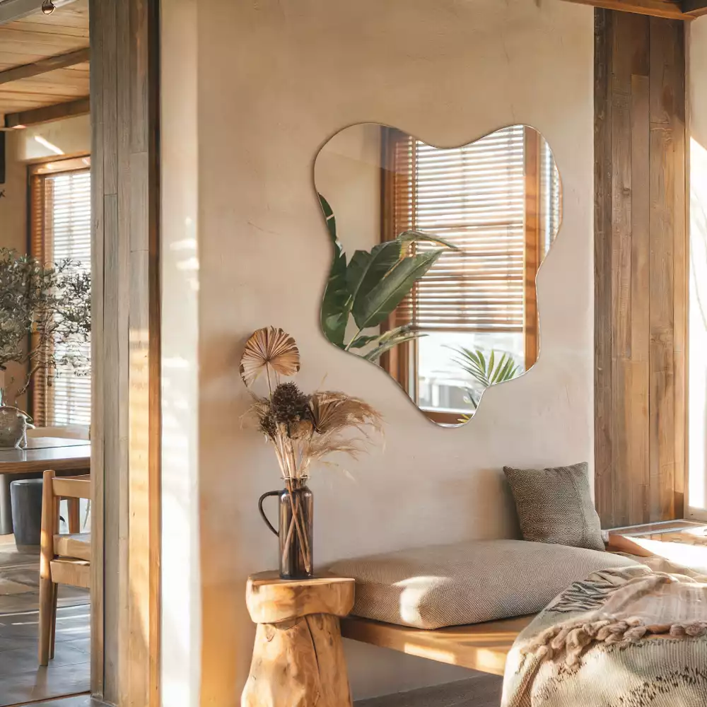 Lustro asymetryczne z nieregularnym kształtem przypominającym plamę