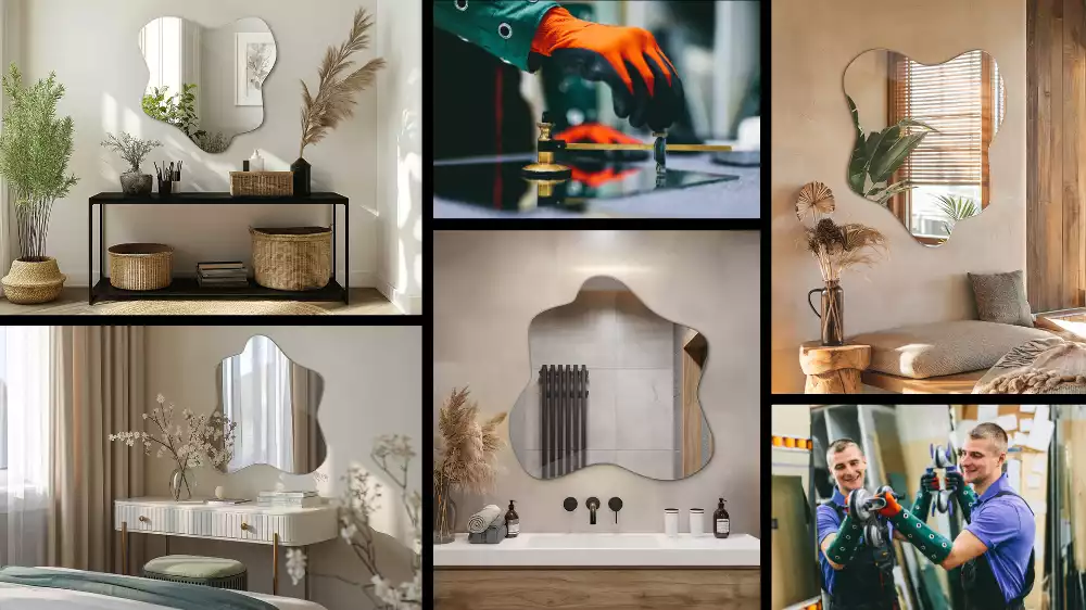 Lustro asymetryczne z nieregularnym kształtem przypominającym plamę