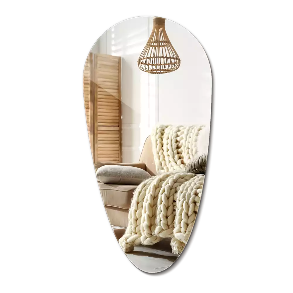 Lustro w kształcie nieregularnej kropli do zawieszenia na ścianie