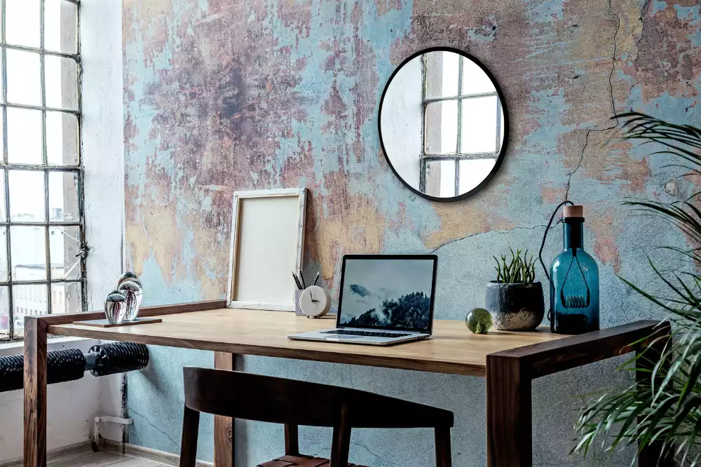 Lustro okrągłe ścienne w czarnej ramie