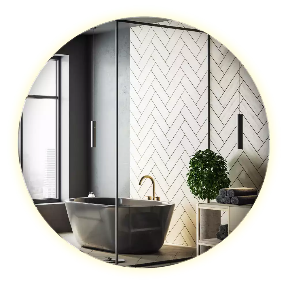 Lustro okrągłe nowoczesne z podświetleniem LED