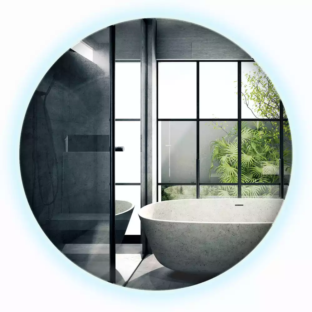 Lustro okrągłe nowoczesne z podświetleniem LED