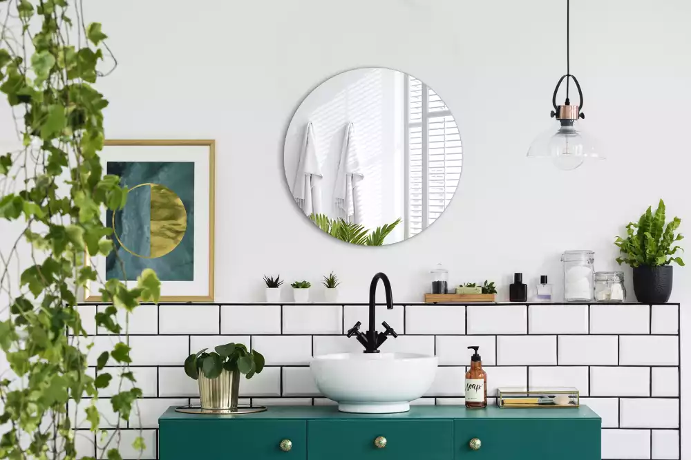 Lustro okrągłe ścienne bez ramy