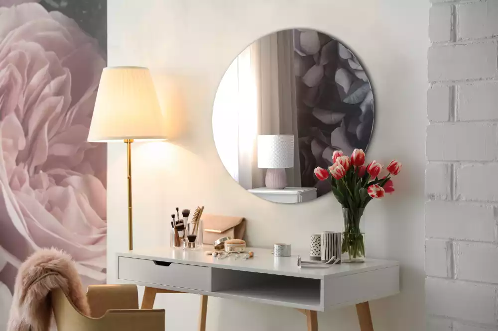 Lustro okrągłe ścienne bez ramy