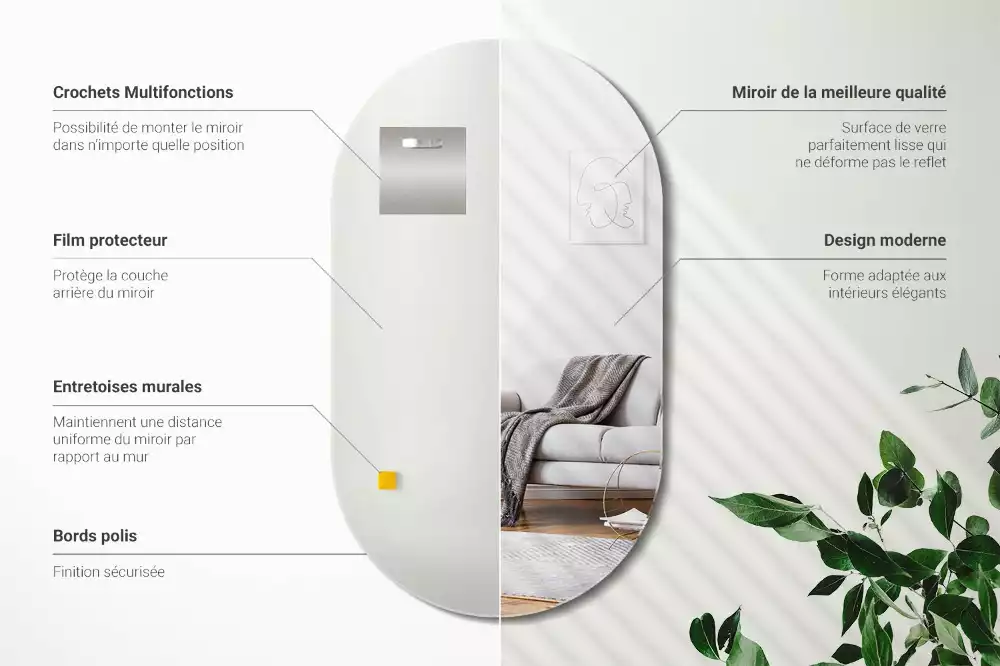 Lustro owalne klasyczne do powieszenia