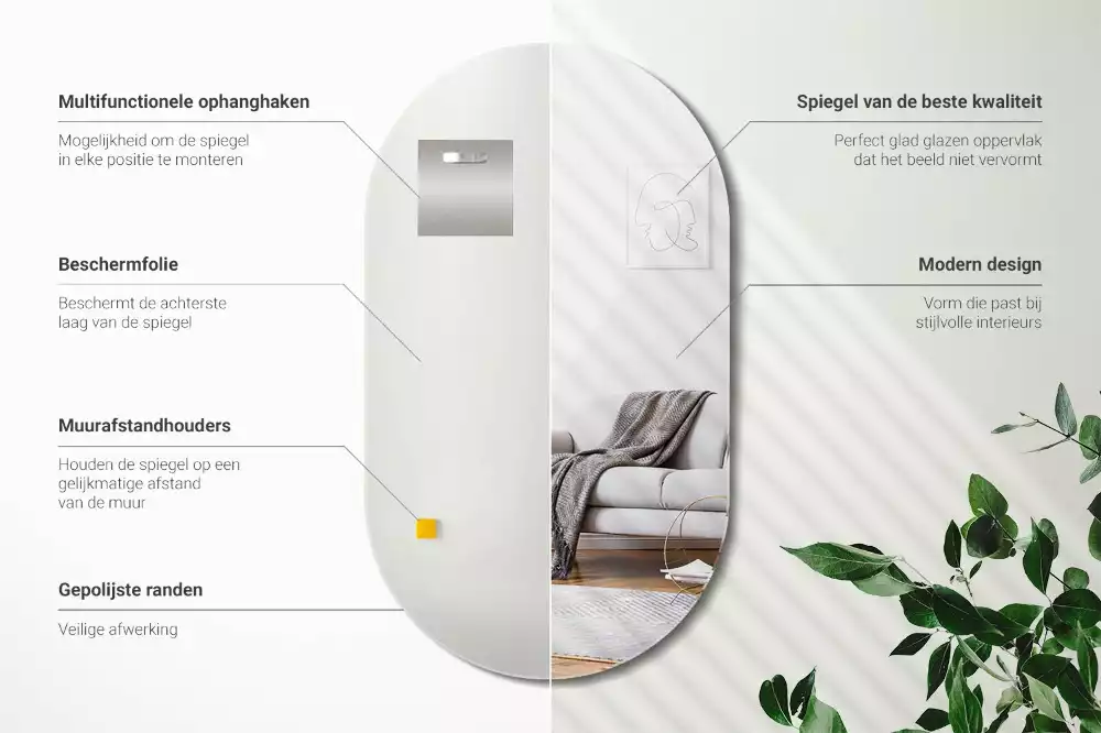 Lustro owalne klasyczne do powieszenia