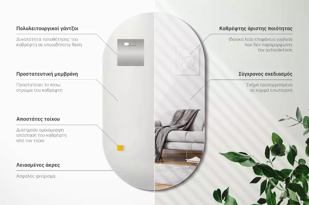 Lustro owalne klasyczne do powieszenia