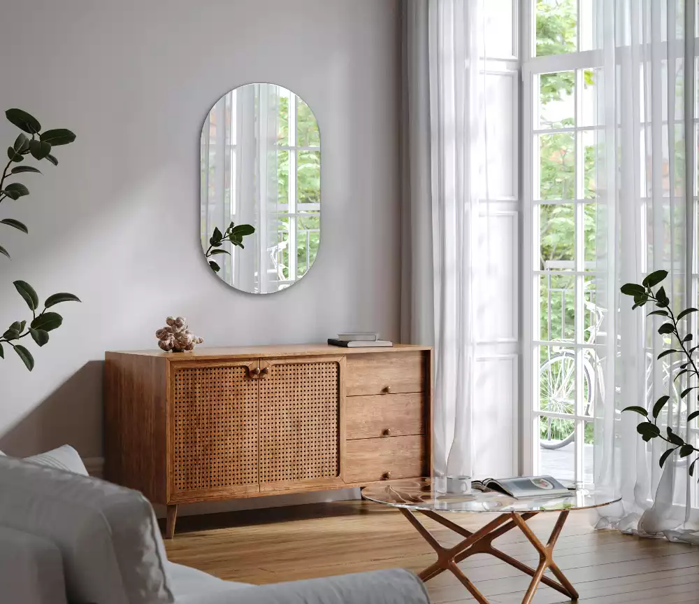 Lustro owalne klasyczne do powieszenia