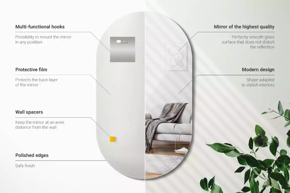 Lustro owalne klasyczne do powieszenia