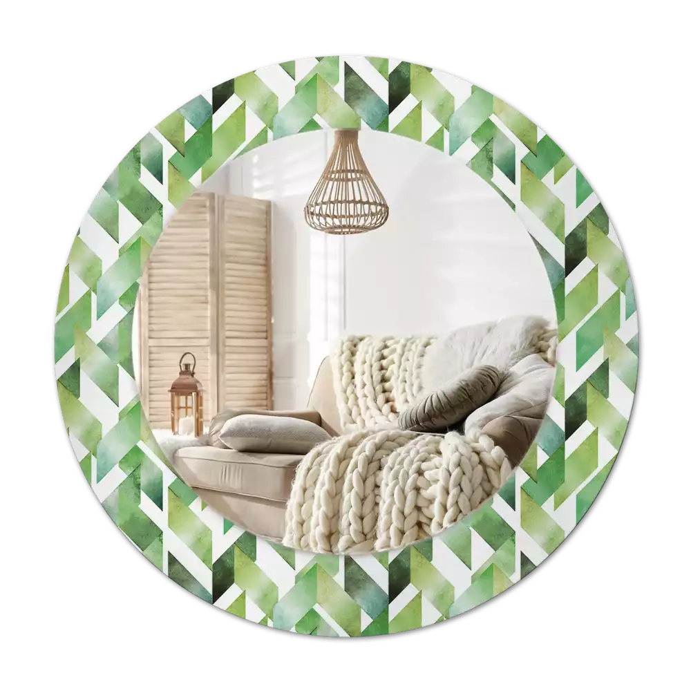 Lustro z drukowaną ramką w motyw jodełki