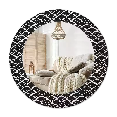 Lustro ramka z nadrukiem okrągłe Orientalne łuski