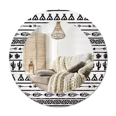 Lustro ścienne dekoracyjne okrągłe Boho minimalistyczny