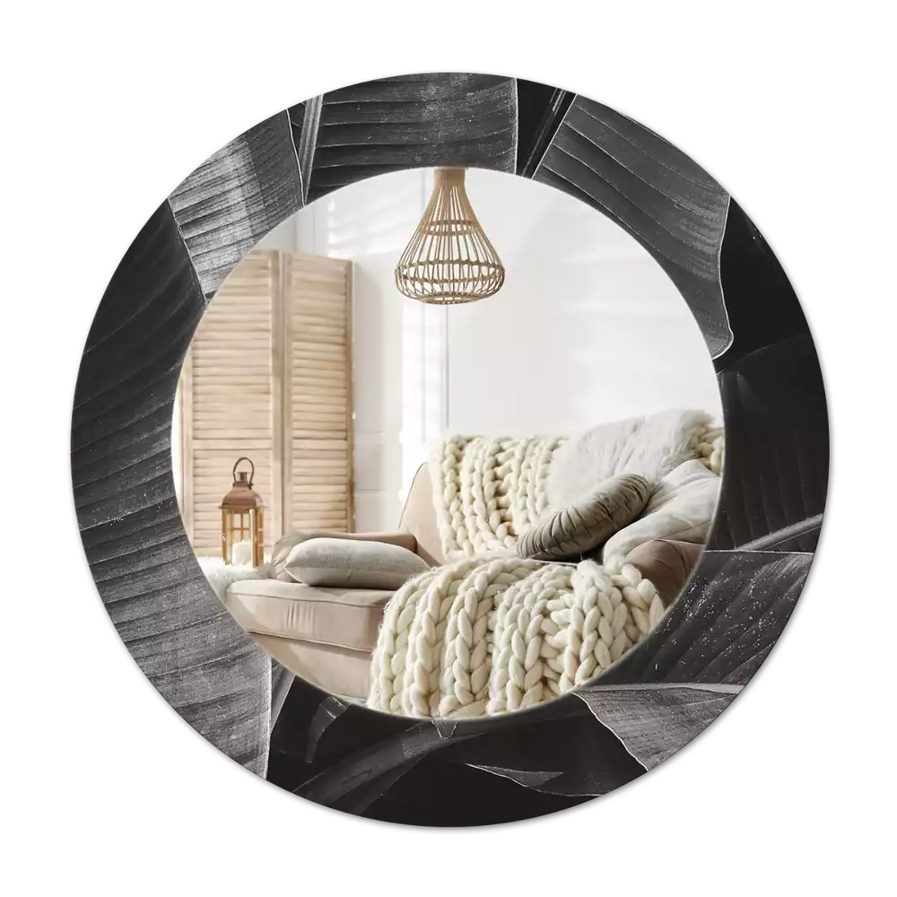 Lustro z drukowaną ramką w motywem tropikalnych palm