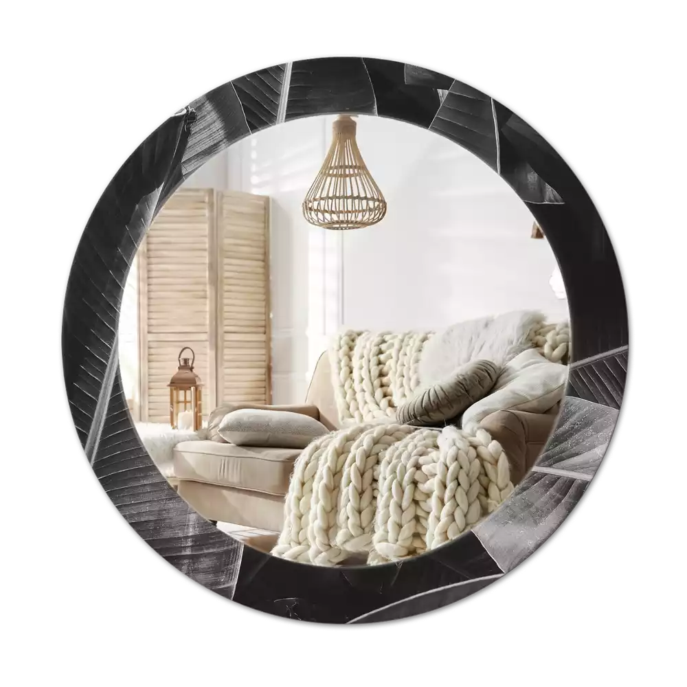 Lustro z drukowaną ramką w motywem tropikalnych palm