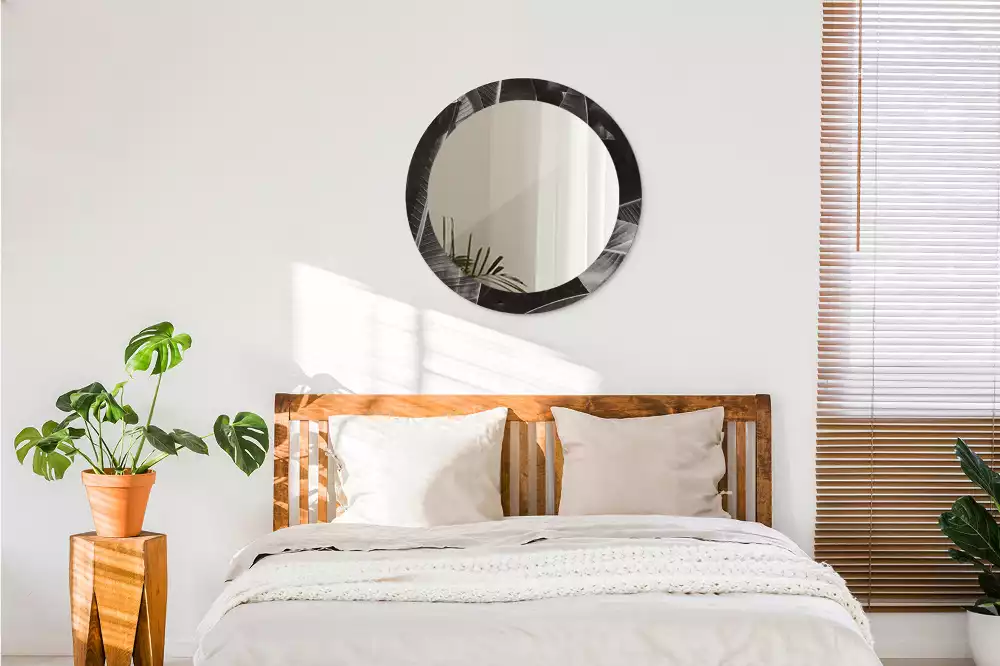 Lustro z drukowaną ramką w motywem tropikalnych palm