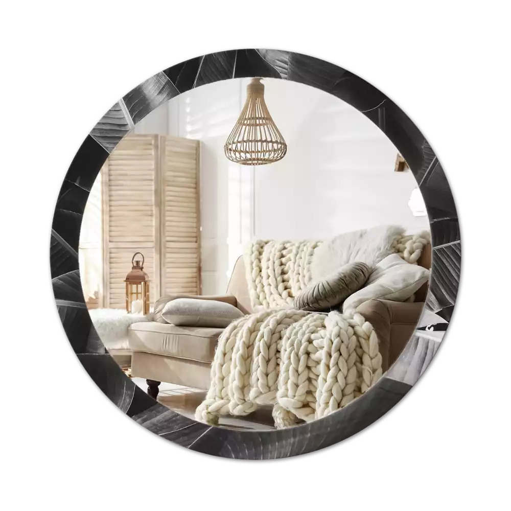 Lustro z drukowaną ramką w motywem tropikalnych palm