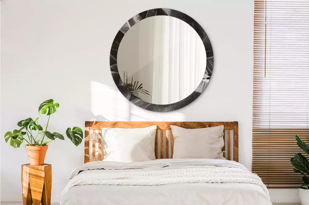 Lustro z drukowaną ramką w motywem tropikalnych palm