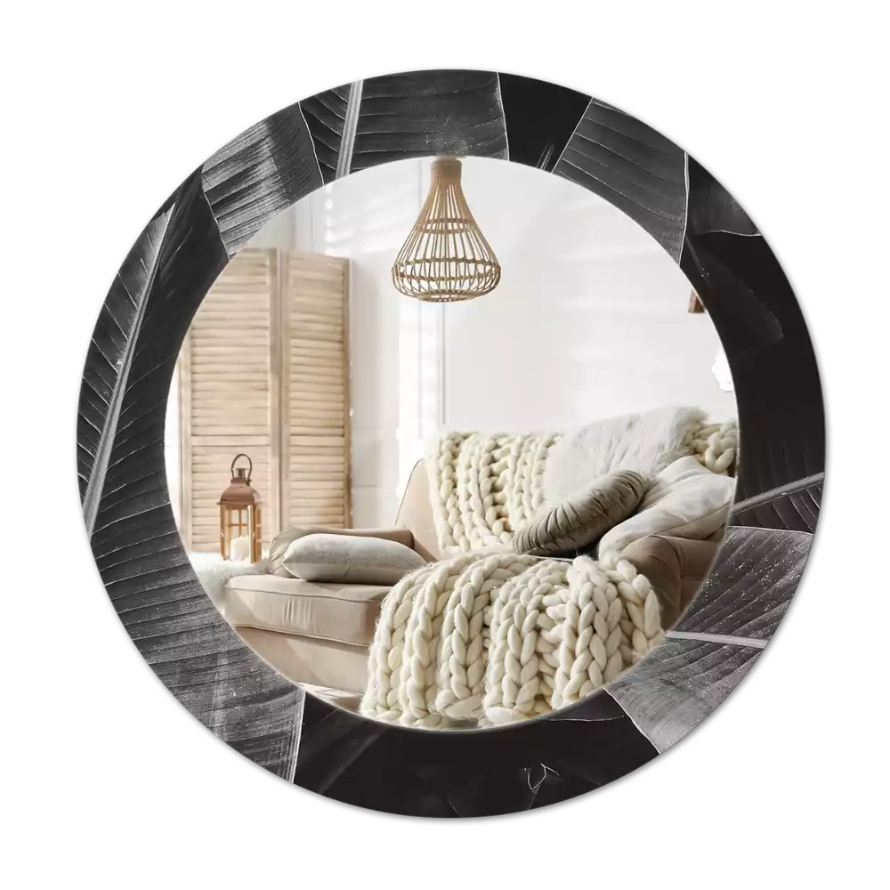 Lustro z drukowaną ramką w motywem tropikalnych palm