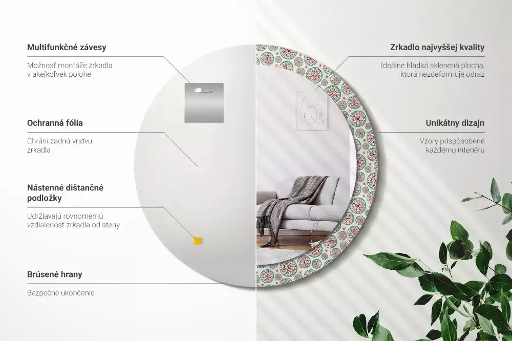 Lustro ścienne dekoracyjne w stylu boho