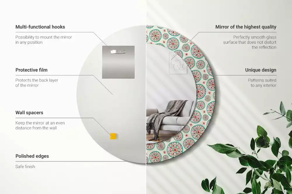 Lustro ścienne dekoracyjne w stylu boho