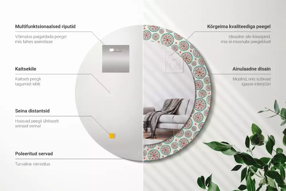 Lustro ścienne dekoracyjne w stylu boho