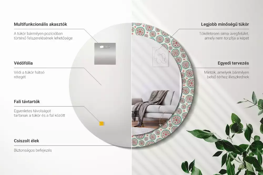 Lustro ścienne dekoracyjne w stylu boho