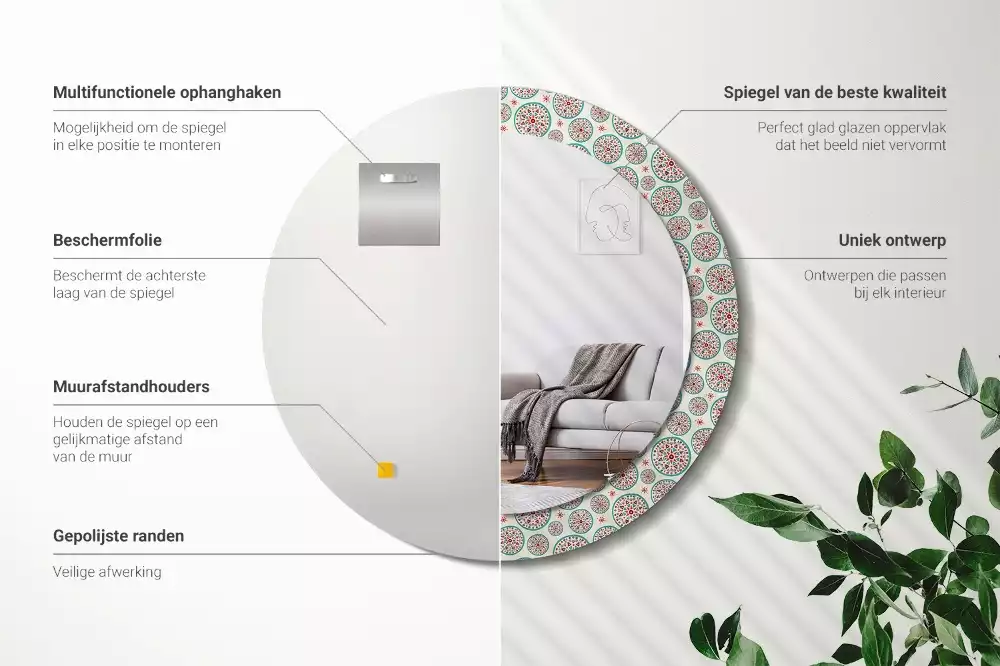 Lustro ścienne dekoracyjne w stylu boho