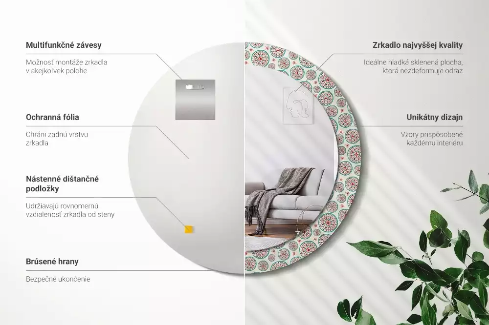 Lustro ścienne dekoracyjne w stylu boho