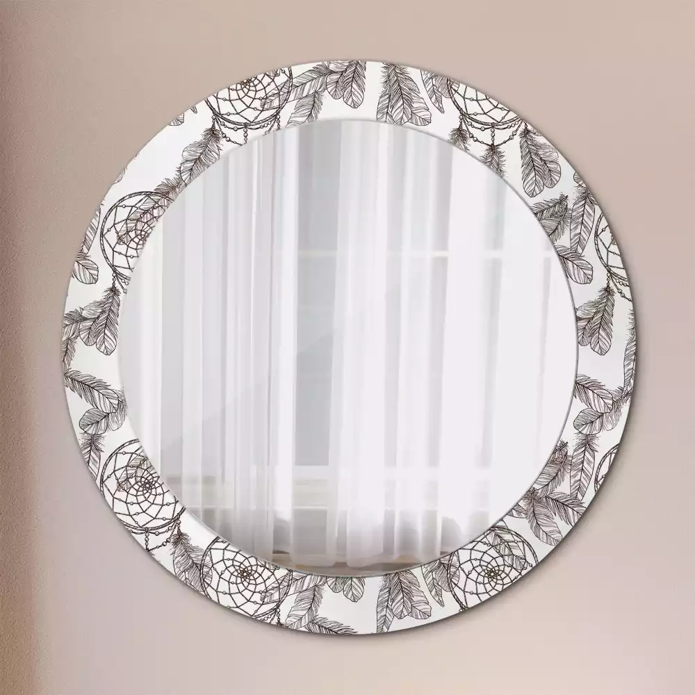 Lustro z drukowaną ramką z motywem łapacza snów