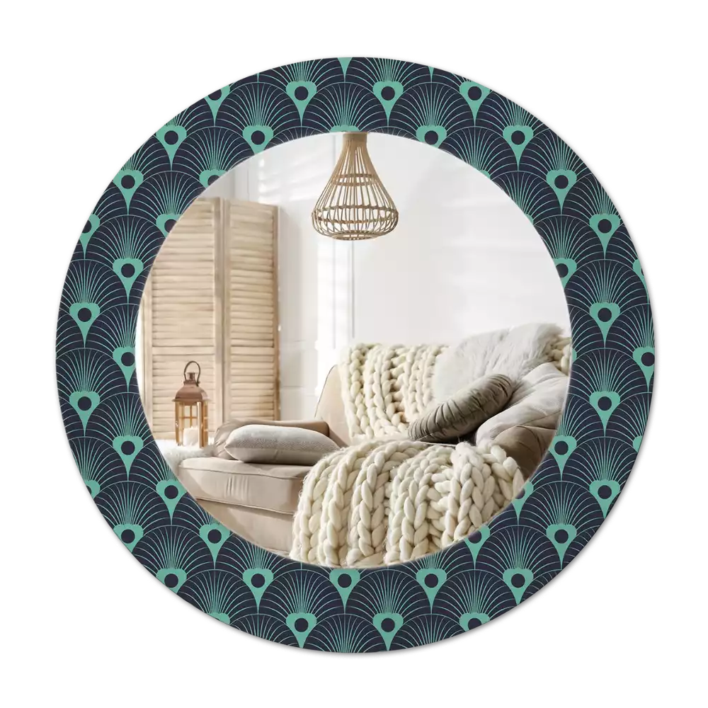 Lustro z drukowaną ramką w kwiatowy wzór