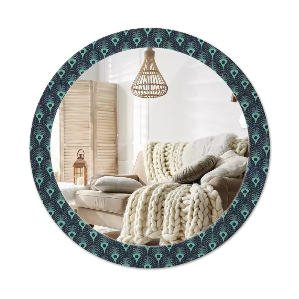 Lustro z drukowaną ramką w kwiatowy wzór