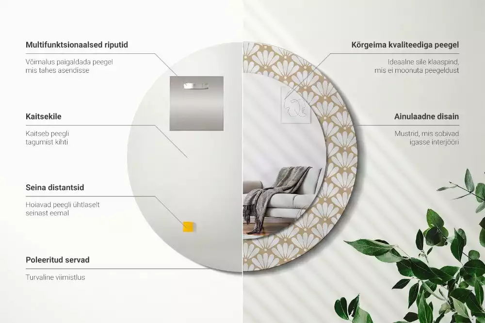 Lustro ścienne dekoracyjne z motywem orientalnego kwiatu