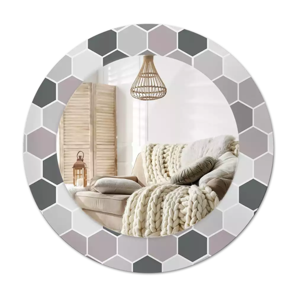 Lustro ścienne dekoracyjne o sześciokątnym wzorze